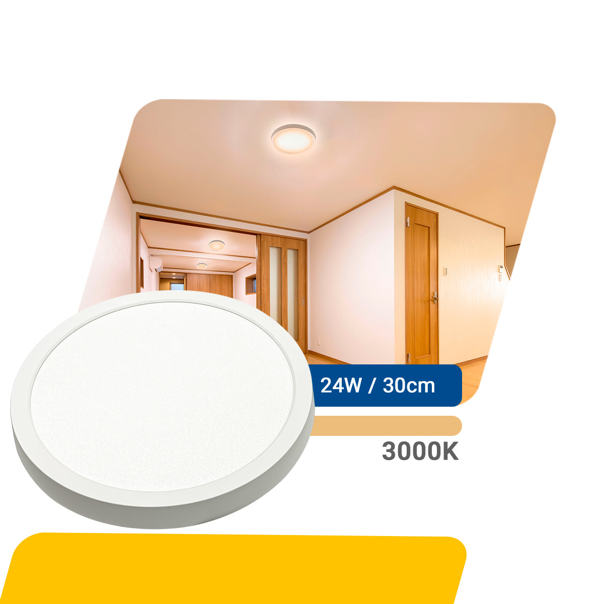 Painel led 30cm 24w Sobrepor Redondo Luminária