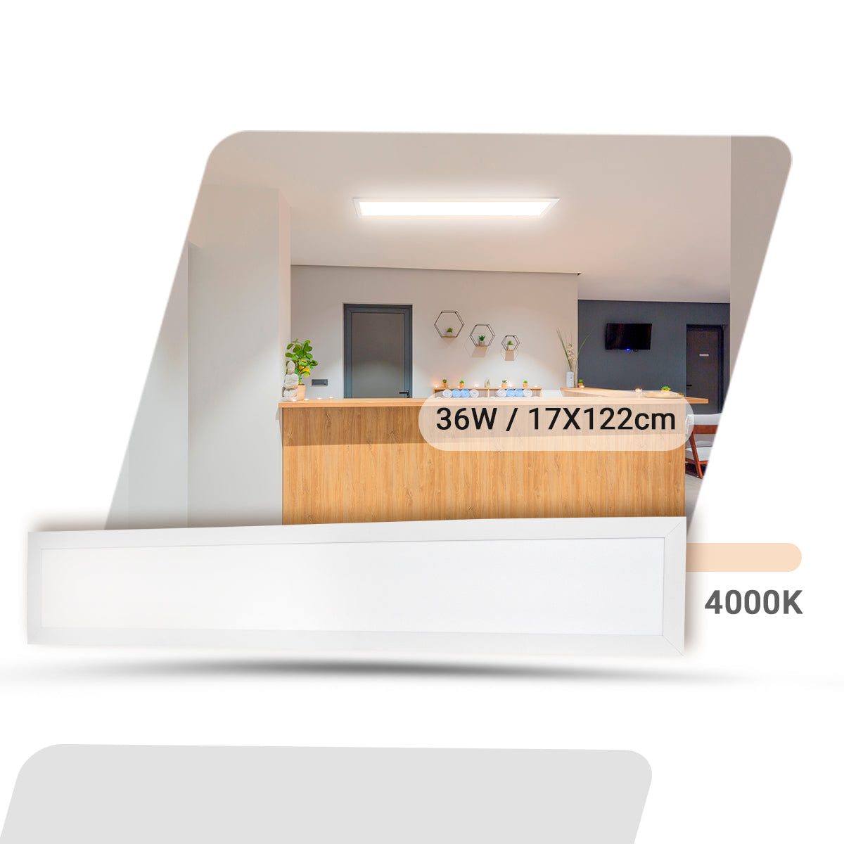 Luminária Painel Led 17x122 36w Embutir Retangular