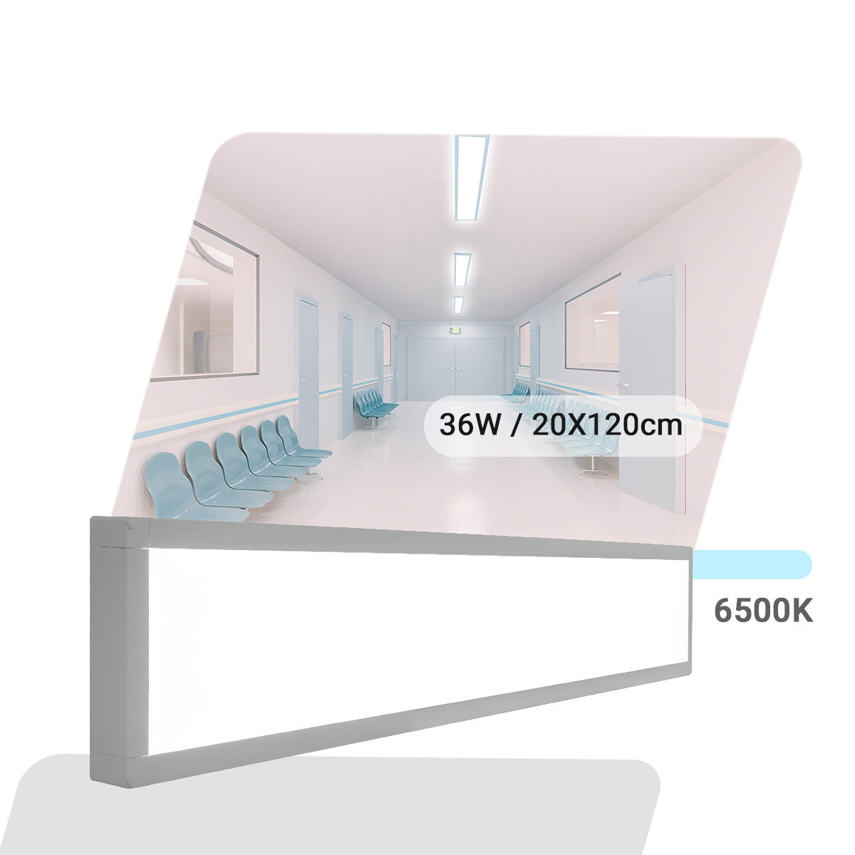 Luminária Painel Led 20x120 36w Sobrepor Retangular
