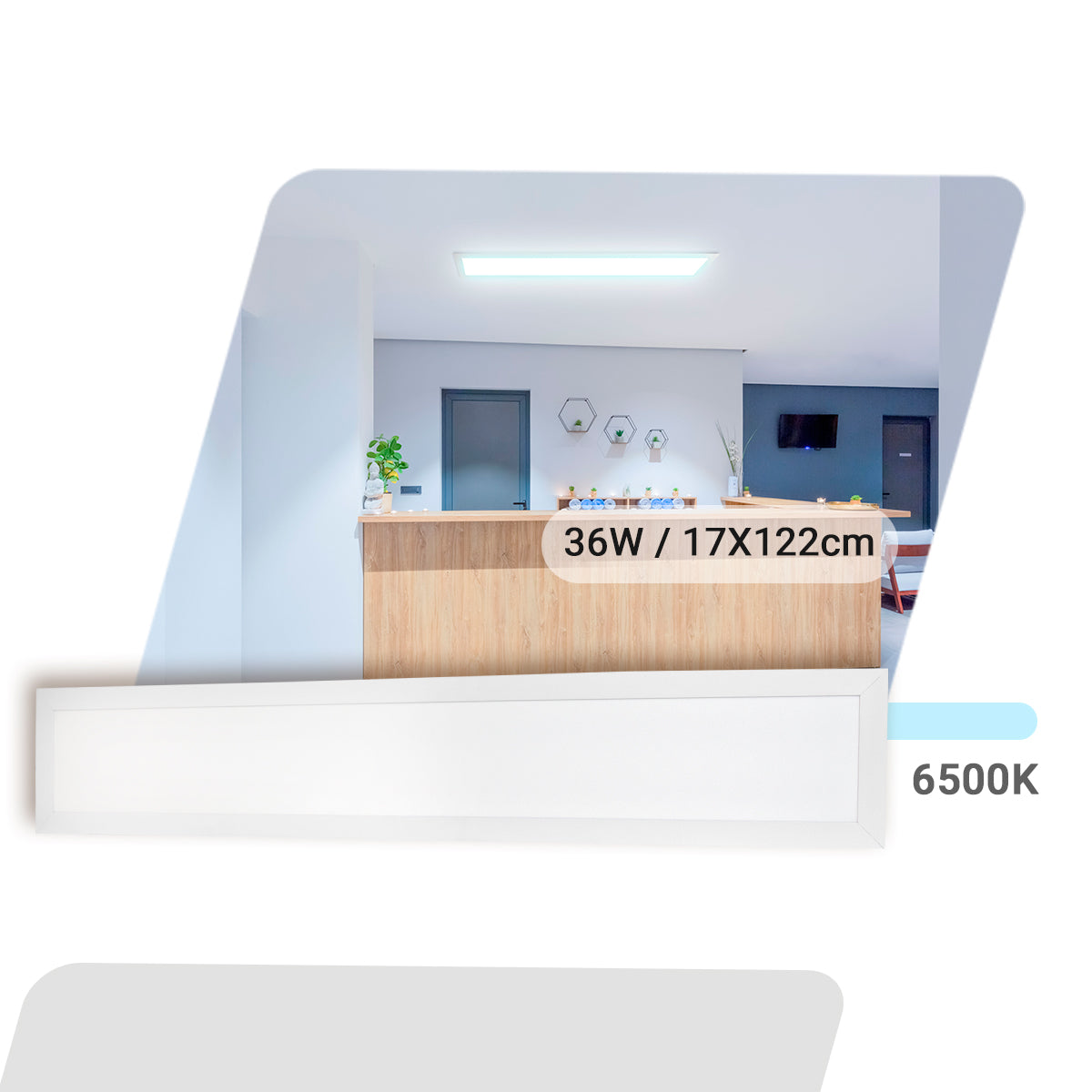 Luminária Painel Led 17x122 36w Embutir Retangular