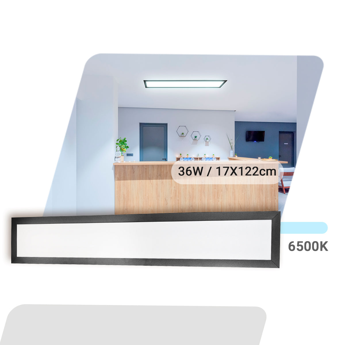 Luminária Painel Led 17x122 36w Embutir Retangular
