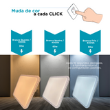 Lustre Plafon Cristal Led 44x44 30-60w Multicor Sobrepor Quadrado