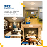 Plafon Led Borda Infinita 18w Redondo Sobrepor P/teto