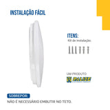 Plafon Led Borda Infinita 18w Redondo Sobrepor P/teto