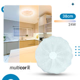 Plafon de Teto led multicor 38cm c/forma de flor 24w
