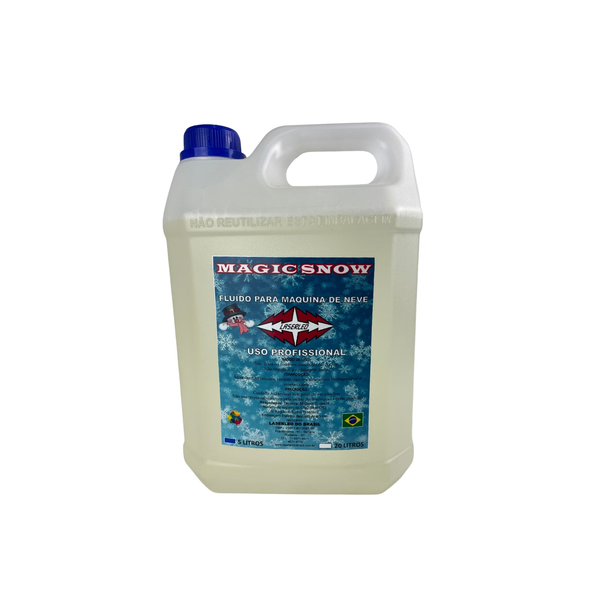 Fluido para Máquina de Neve Artificial Magic Snow - 1 Litro e 5 Litros