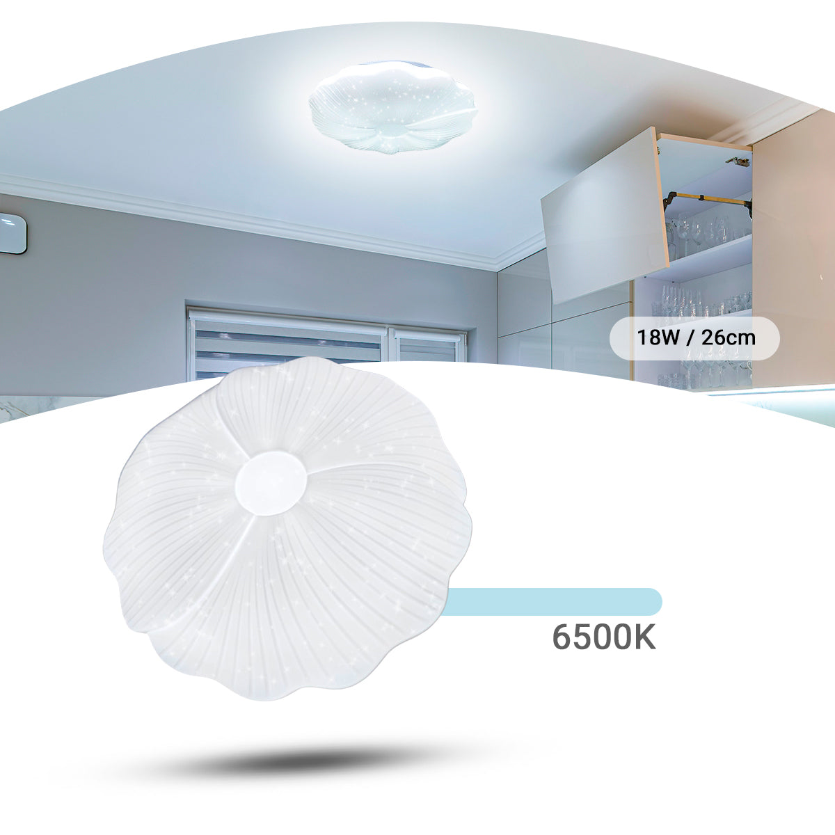 Plafon Led de Teto 26cm c/forma de Flor 18w