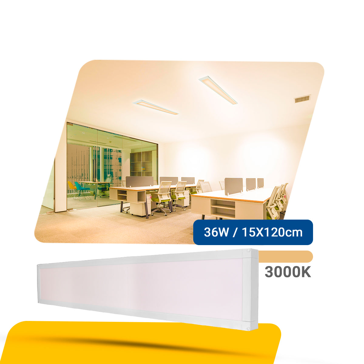 Painel Led 15x120 36W Sobrepor Retangular Luminária
