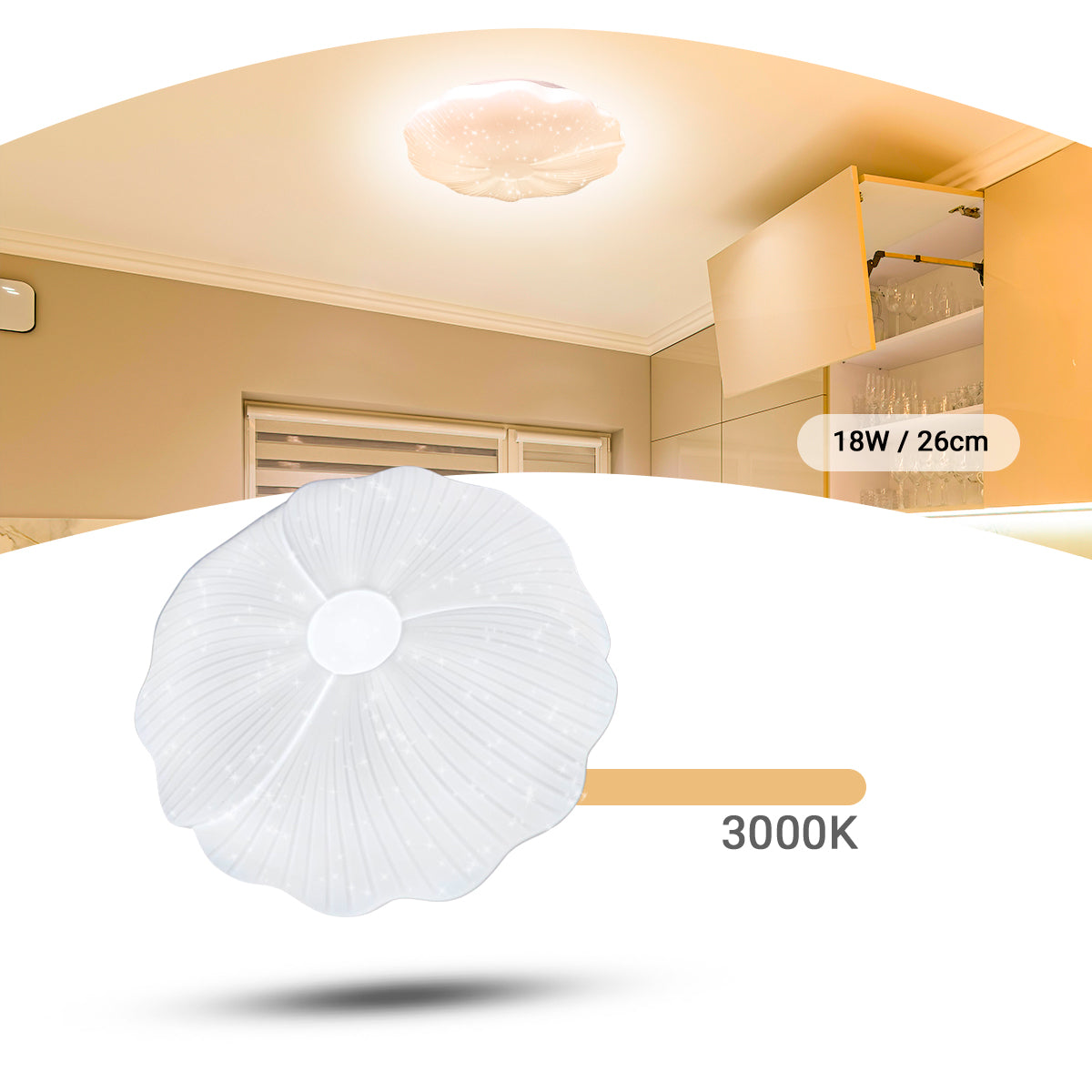 Plafon Led de Teto 26cm c/forma de Flor 18w