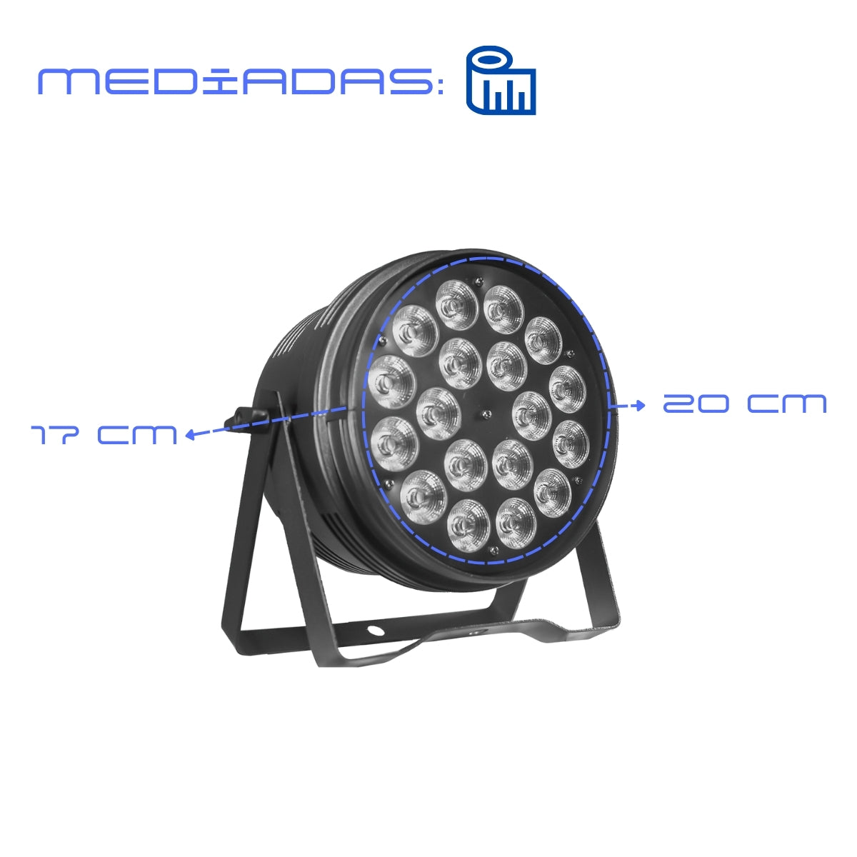 Canhão Refletor 18 Leds Rgbwa UV 18w 6 em 1 dmx Dj