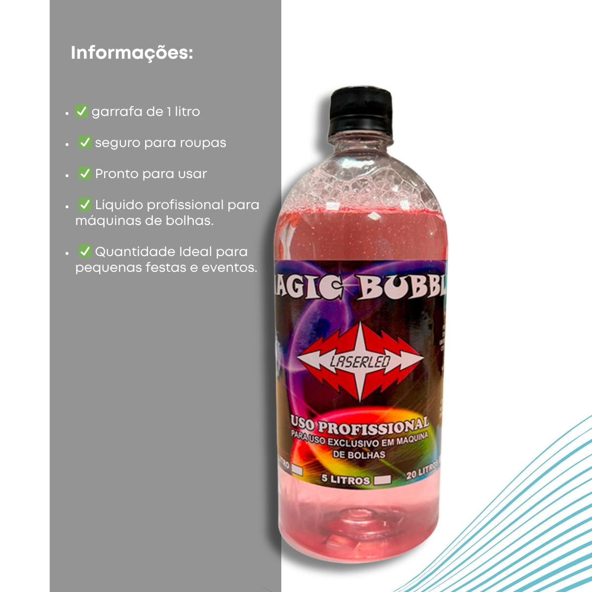 Líquido Para Maquina De Bolha Sabão 1 Litro