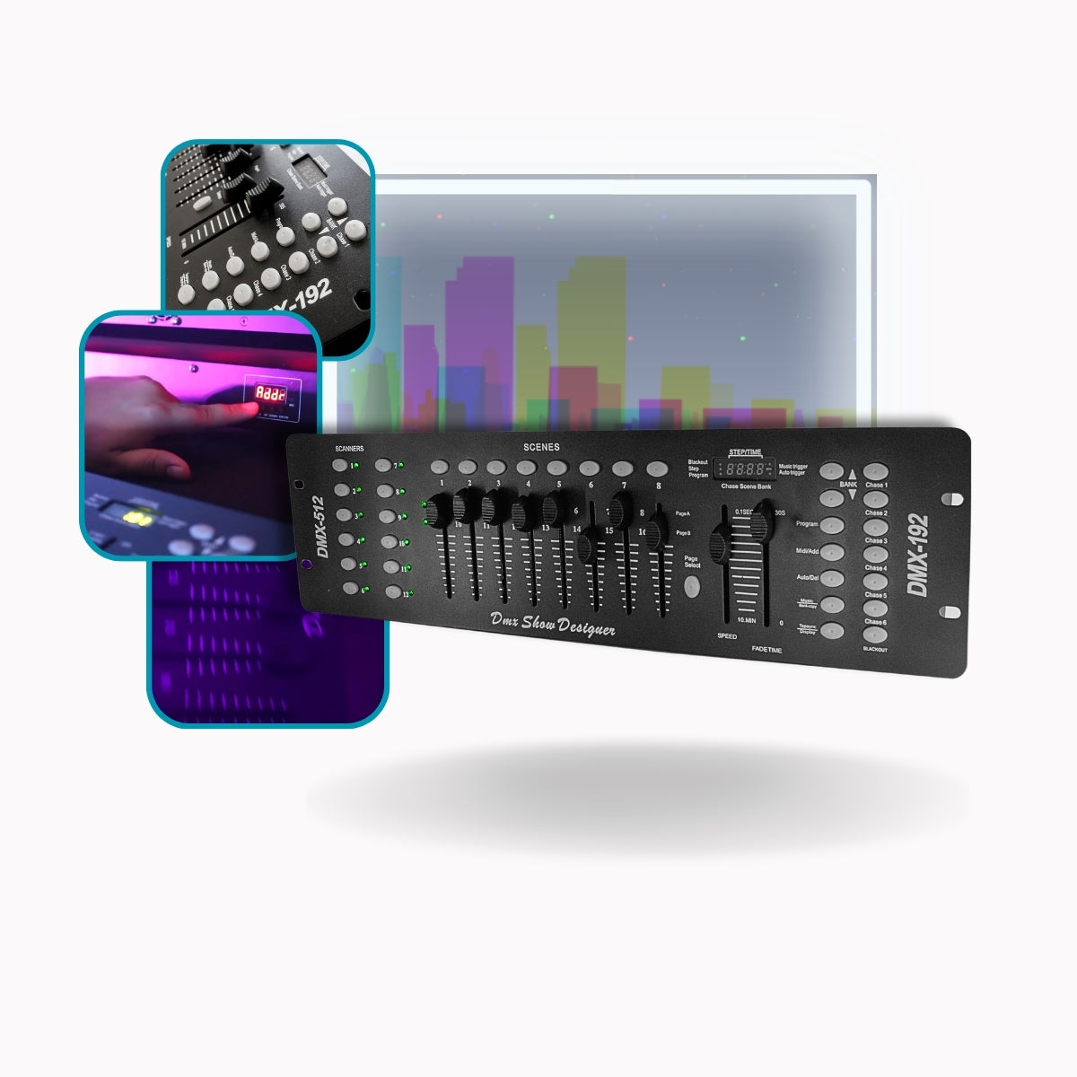 Mesa Iluminação Dmx 512 Controladora 192 Canais Cabo Dmx Bivolt