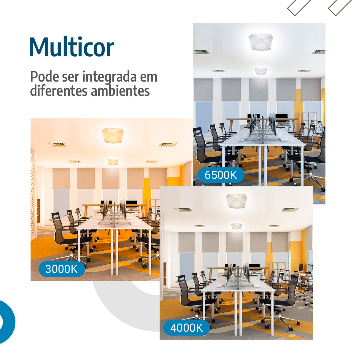 Plafon Teto moderno 3D Diamante Multicor 30-60w efeito estrelado