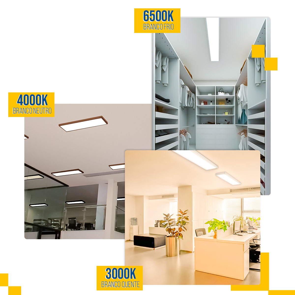 Painel Led 30x120 48w Sobrepor Retangular Luminária