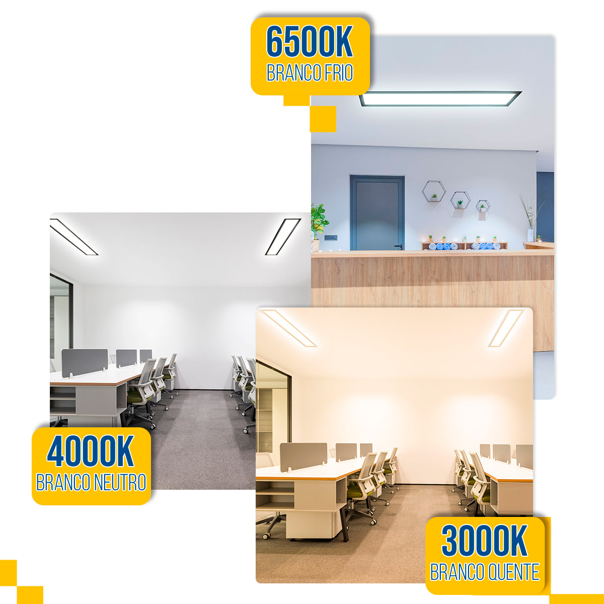 Luminária Painel Led 17x122 36w Embutir Retangular