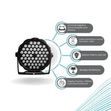 Canhão Refletor Par Led 54 Leds 3w Real Rgb