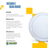 Lustre Plafon Cristal Led 38cm 25w Sobrepor Redondo