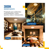 Lustre Plafon Cristal Led 38cm 25w Sobrepor Redondo