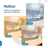 Plafon de Teto led multicor 48cm c/forma de Flor 30-60w