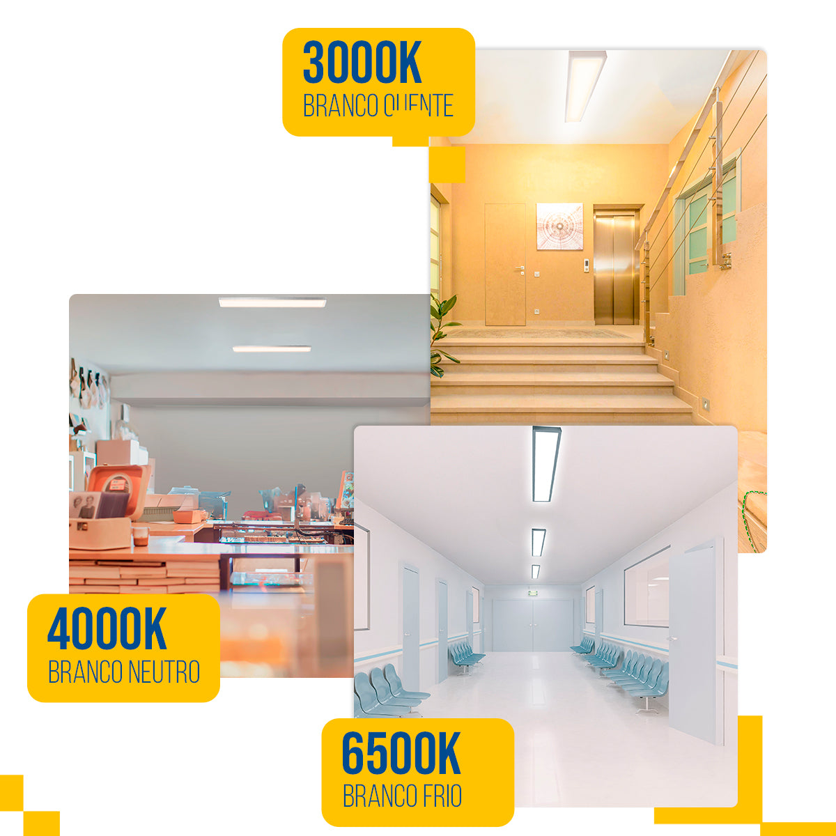 Luminária Painel Led 20x120 36w Sobrepor Retangular