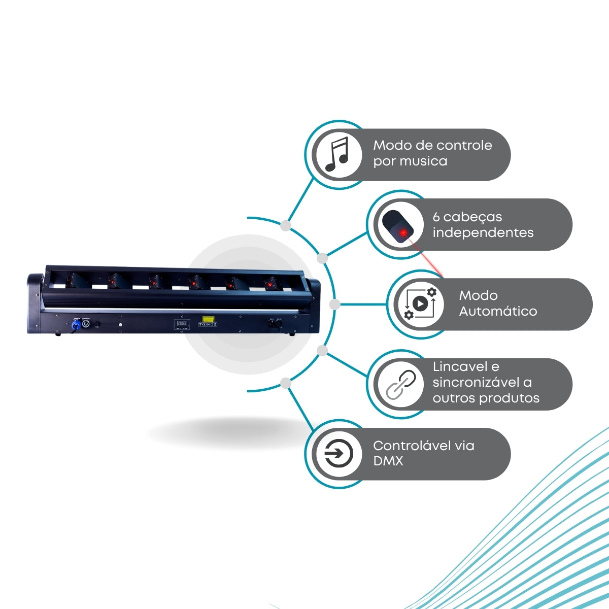 Ribalta Moving Laser Pan E Tilt  Saída 6 Saídas Laser