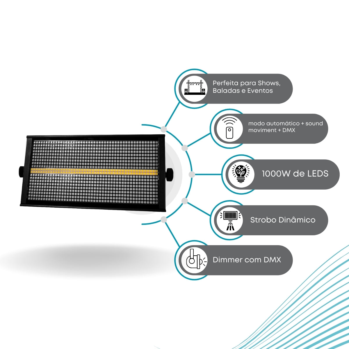 Strobo Led 1000w Dmx Rgbw Multi efeitos