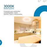 Plafon Led de Teto 26cm c/forma de Flor 18w