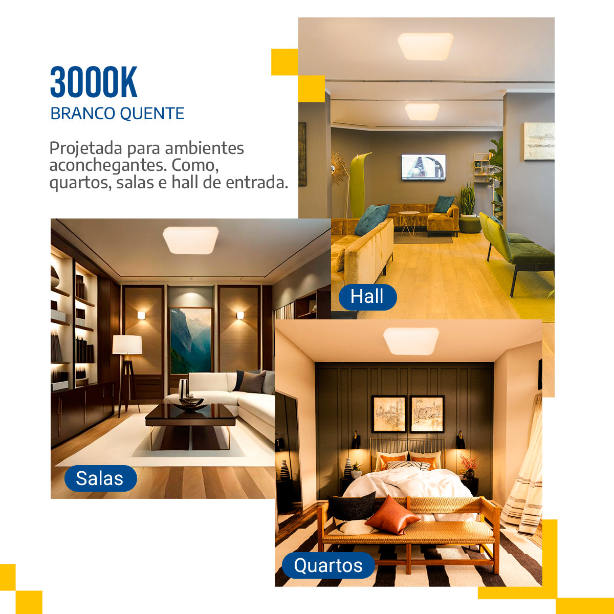 Plafon Led 23X23 18w Sobrepor Quadrado Borda Infinita