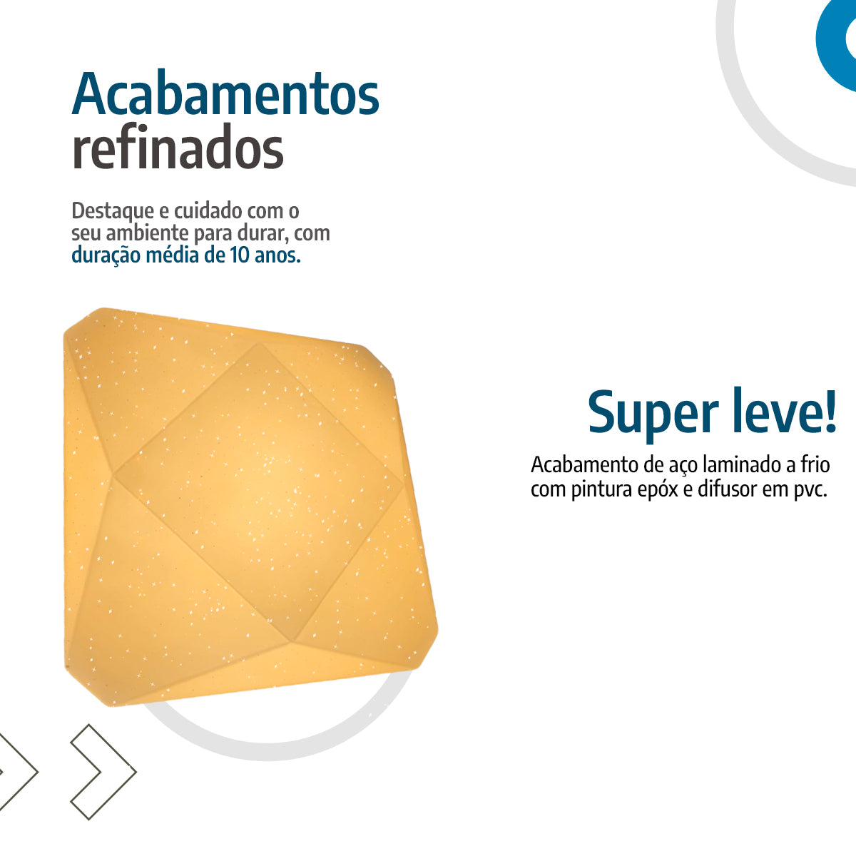 Plafon Teto moderno 3D Diamante Multicor 30-60w efeito estrelado