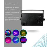 Mini Painel Strobo RGB 60w multi efeitos Dmx com controle sem fio