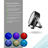 Canhão Refletor 12 Leds RgbW e efeito UV Dmx Dj 5 em 1 Profissional