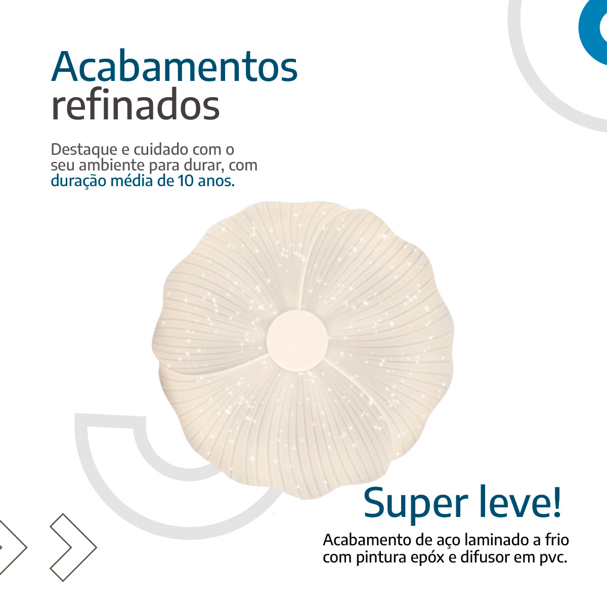 Plafon Led de Teto 26cm c/forma de Flor 18w