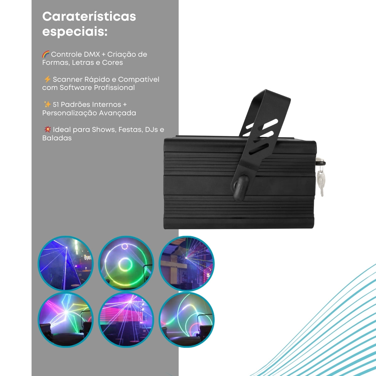 Mini Laser Holografico Rgb Multicor Para Festa Balada