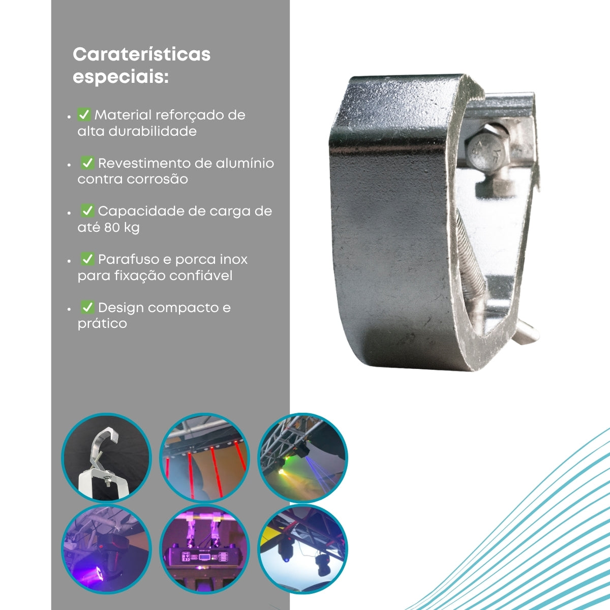 Garra Algema Gancho De Aço Para Moving Laser