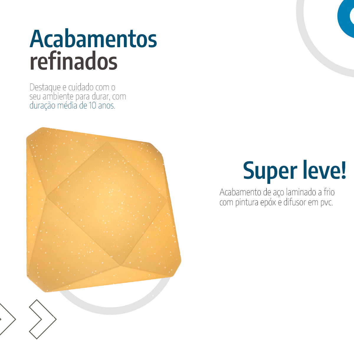 Plafon Teto moderno 3D Diamante Multicor 24w Efeito estrelado