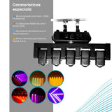 Moving Led 5 Head Rgbw Ambar Strobo Multi direcional
