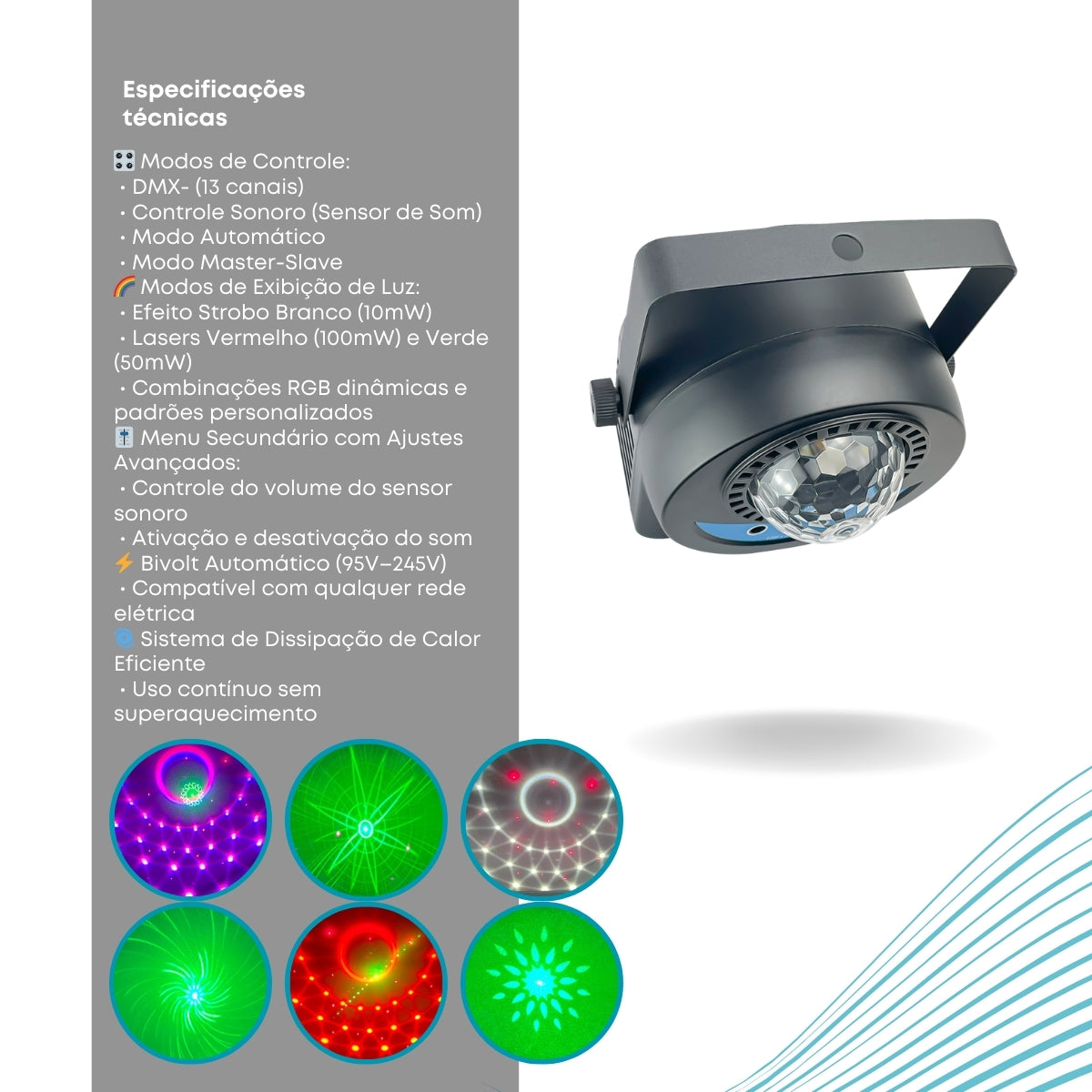 Globo Multi Efeito 35W Bola Maluca RGBW 3 Em 1