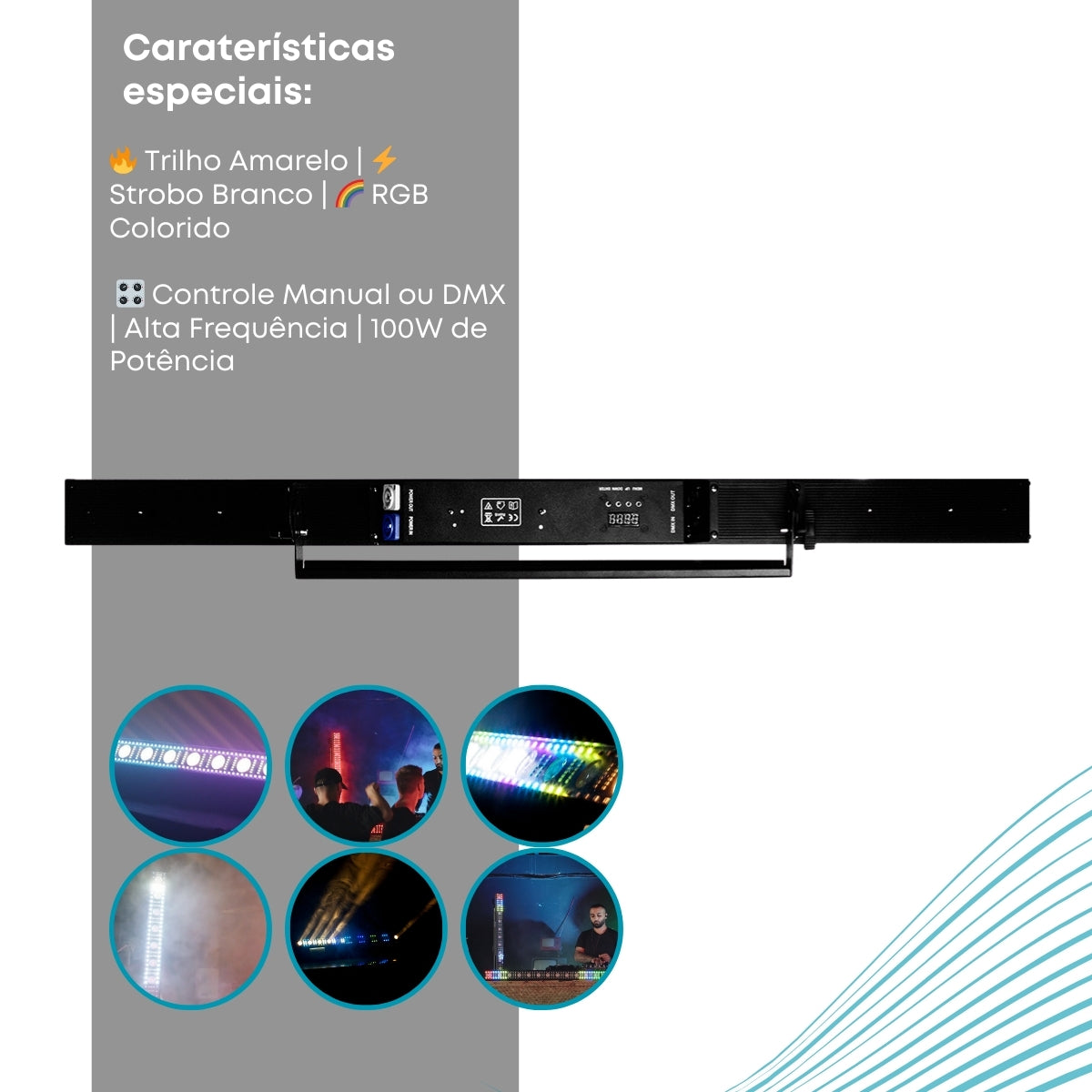 Ribalta Barra Led RGB 3 em 1 matriz lineal Dmx com efeito trilho