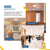 Lustre Plafon Cristal Led 38cm 25w Sobrepor Redondo