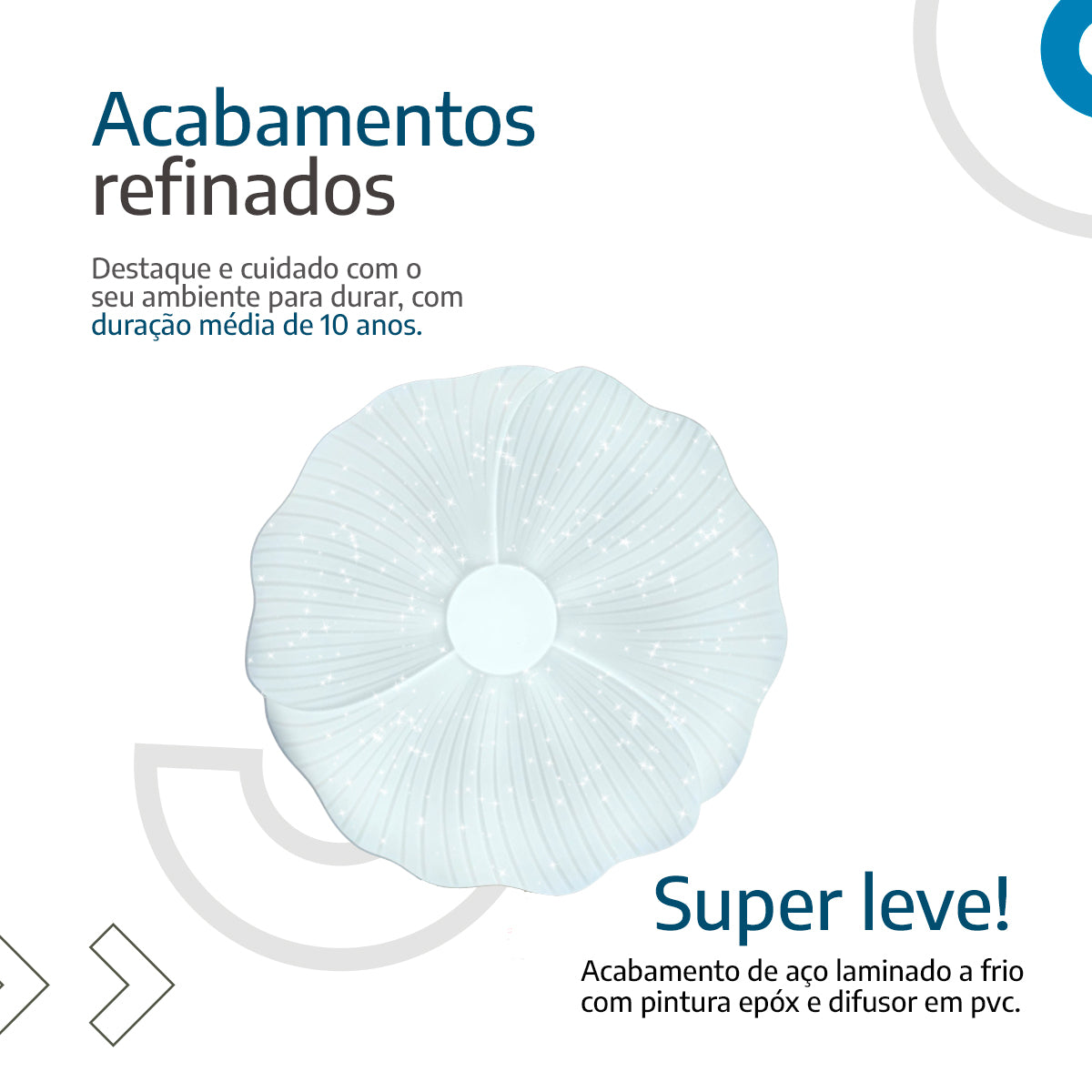 Plafon Led de Teto 26cm c/forma de Flor 18w