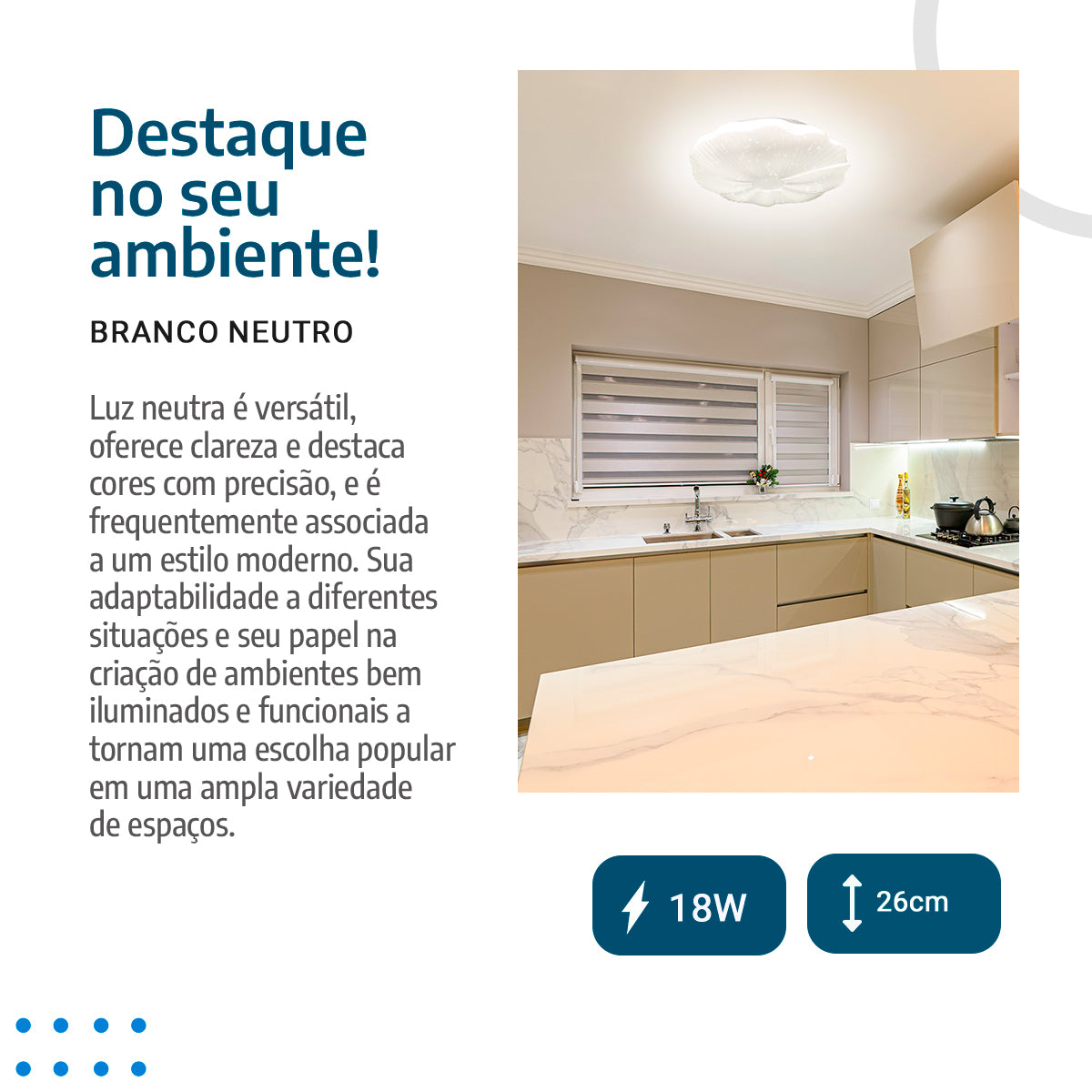 Plafon Led de Teto 26cm c/forma de Flor 18w