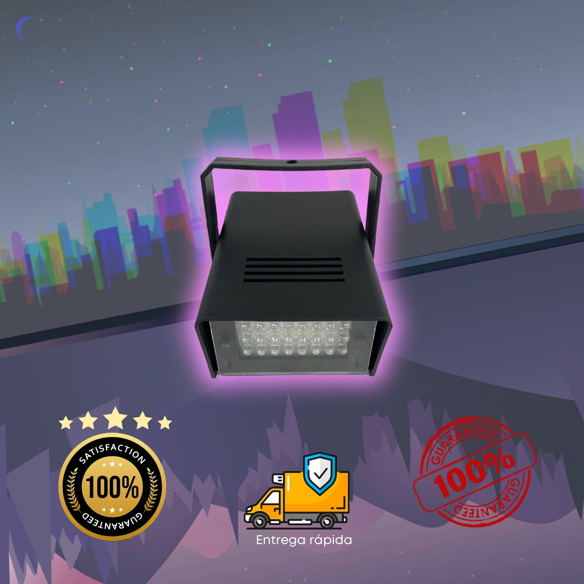 Mini Strobo LED efeito Flash 35W 24 Leds