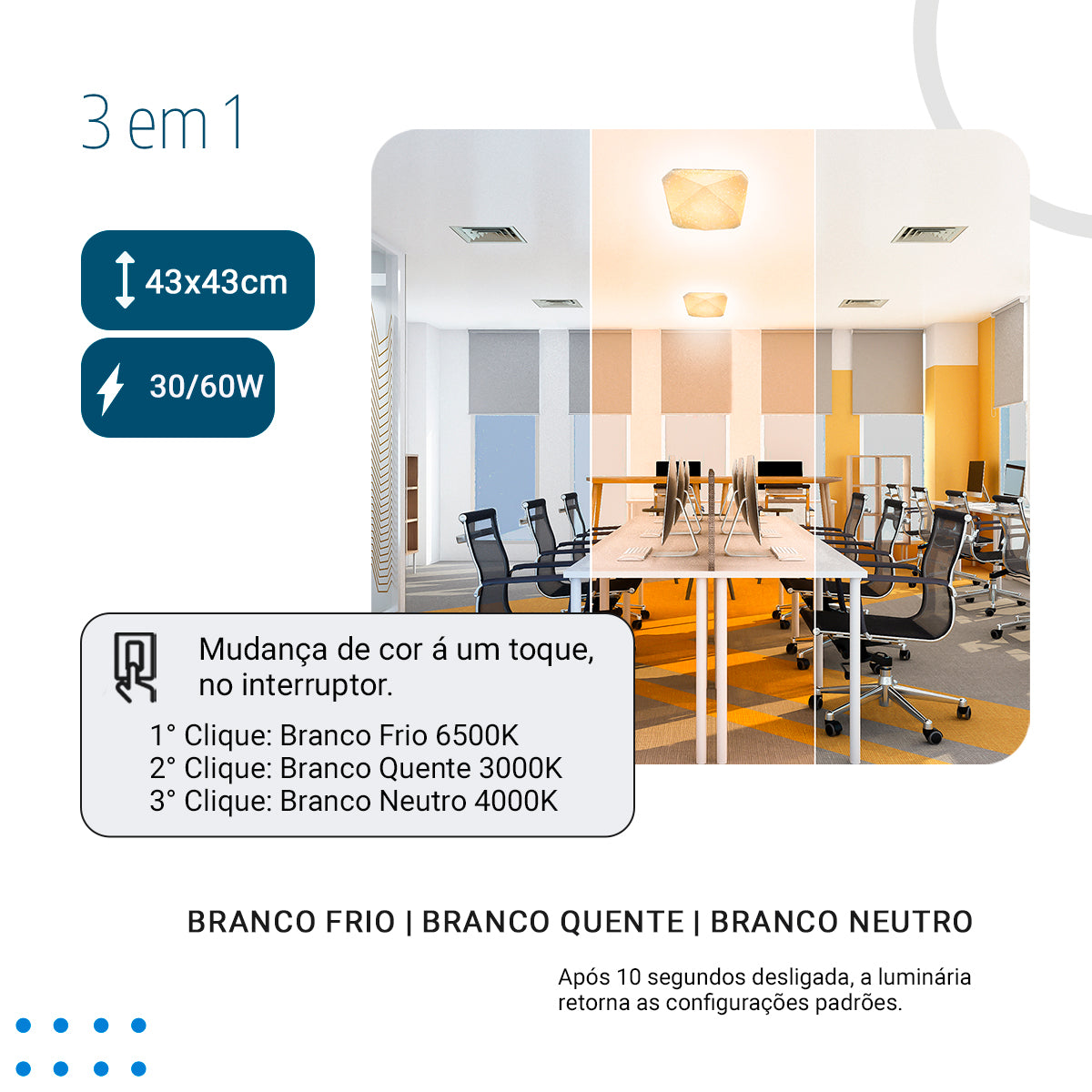 Plafon Teto moderno 3D Diamante Multicor 30-60w efeito estrelado