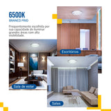 Lustre Plafon Cristal Led 38cm 25w Sobrepor Redondo