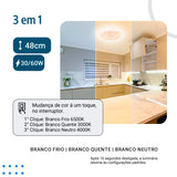 Plafon de Teto led multicor 48cm c/forma de Flor 30-60w