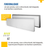 Painel Led 30x120 48w Sobrepor Retangular Luminária