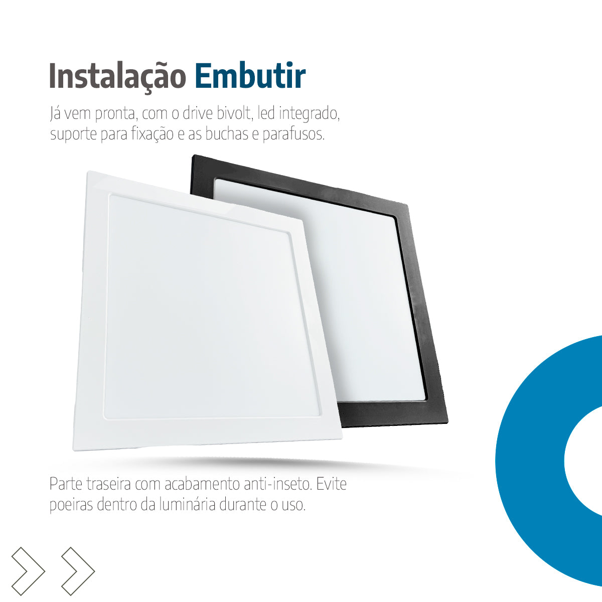 Luminária Painel Led 30x30 24w Embutir Quadrado