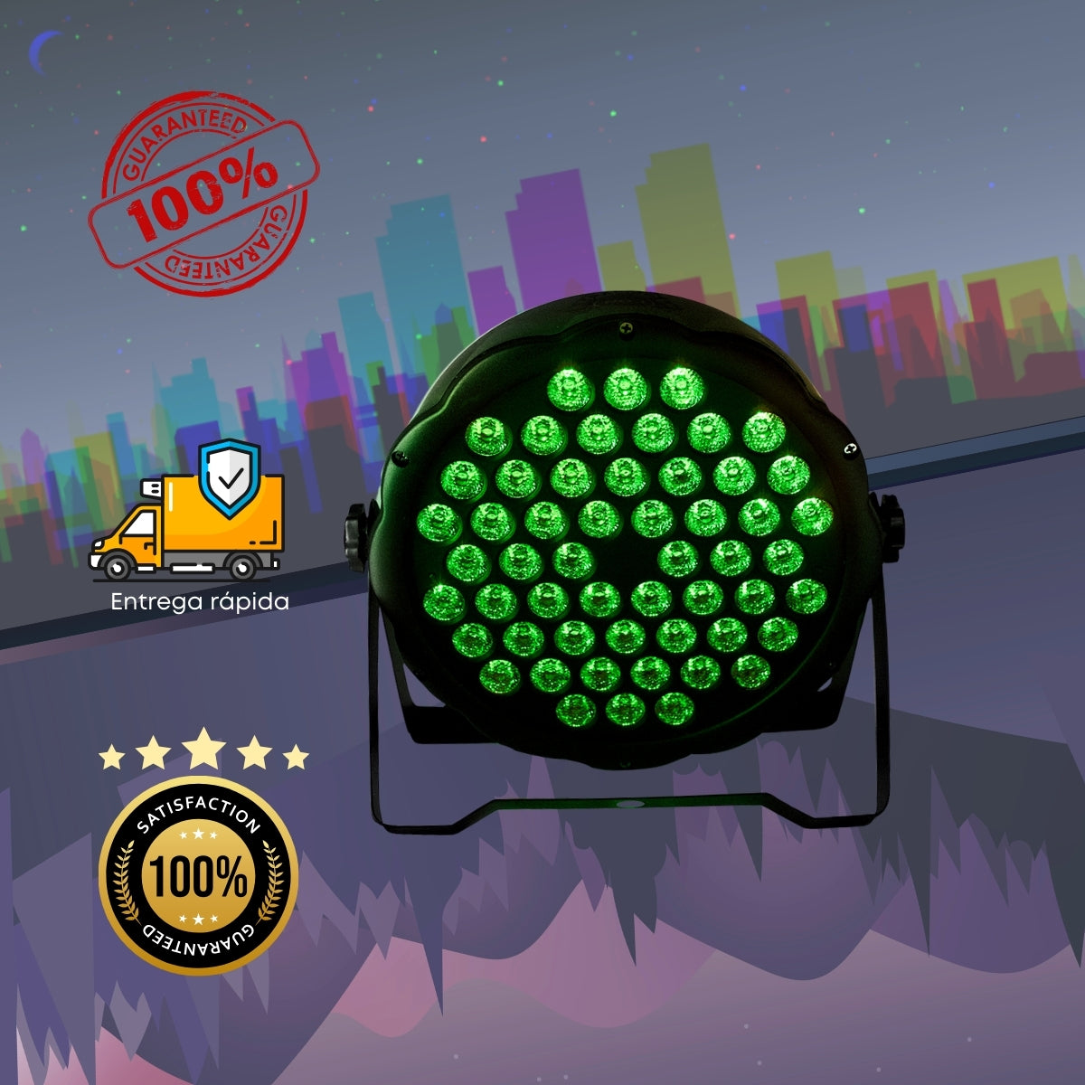 Canhão Refletor Par Led 54 Leds 3w Real Rgb