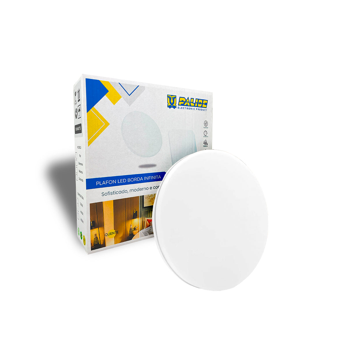 Plafon Led Borda Infinita 18w Redondo Sobrepor P/teto