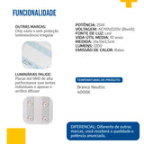 Plafon Led 33x33 25W Sobrepor Quadrado Borda Infinita